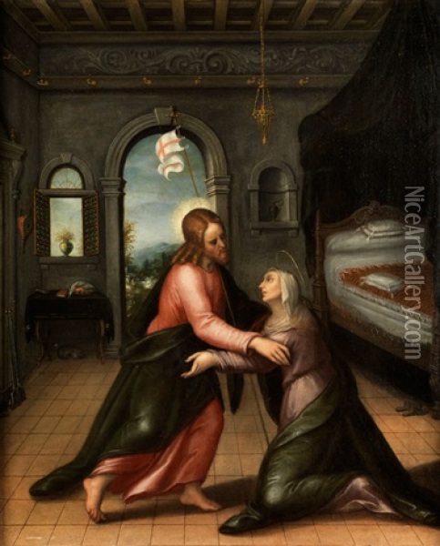 Der Auferstandene Jesus Begegnet Maria Oil Painting - Bernardino Gatti