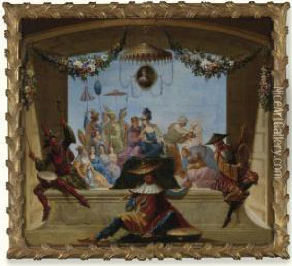 A Chinoiserie Oil Painting - Jacques Vigoureux-Duplessis