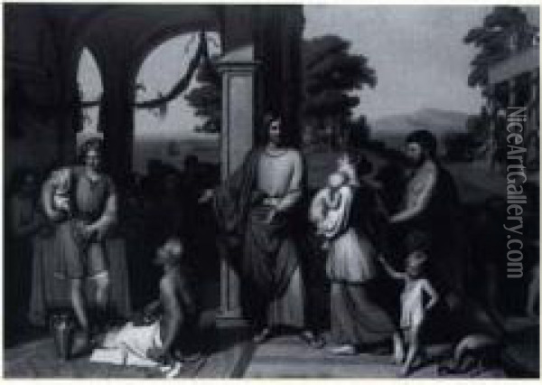 Le Christ Accueillant Les Malheureux Oil Painting - Franz August Schubert