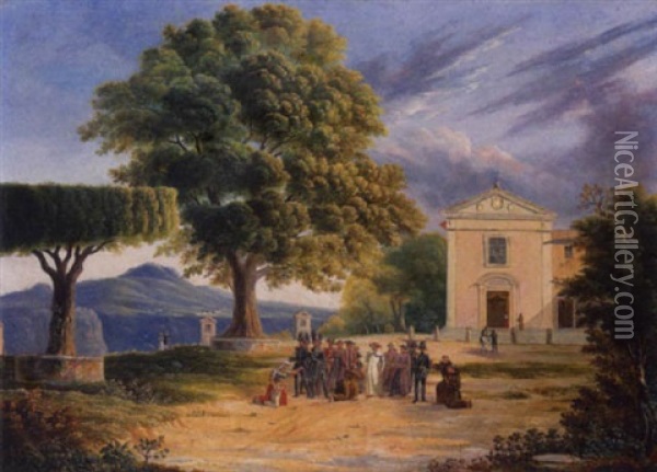 La Visita Pastorale Oil Painting - Ignaz Pfyffer von Altishofen