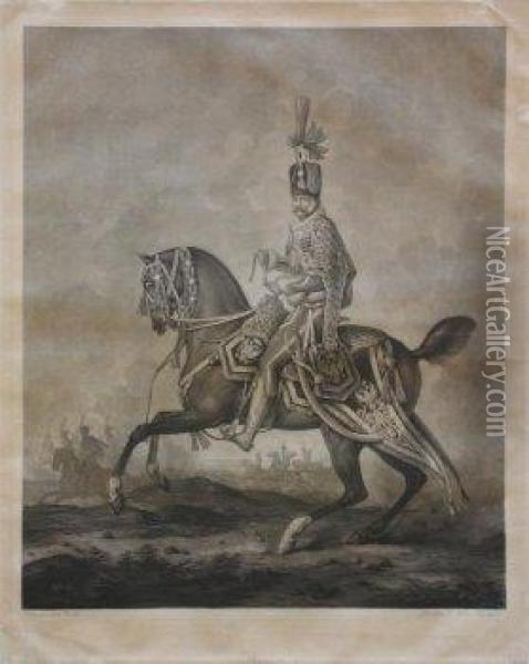 Der Preusische Generalfeldmarschall Blucher Zu Pferd Oil Painting - Carle Vernet