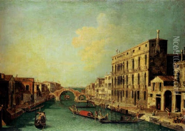 Le Palais Surian A Cannaregio, Venise Oil Painting - Francesco Albotti