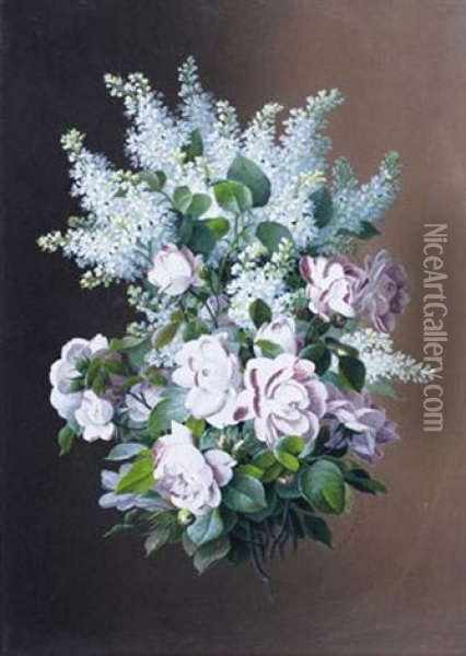 Fleurs Oil Painting - Raoul Maucherat de Longpre