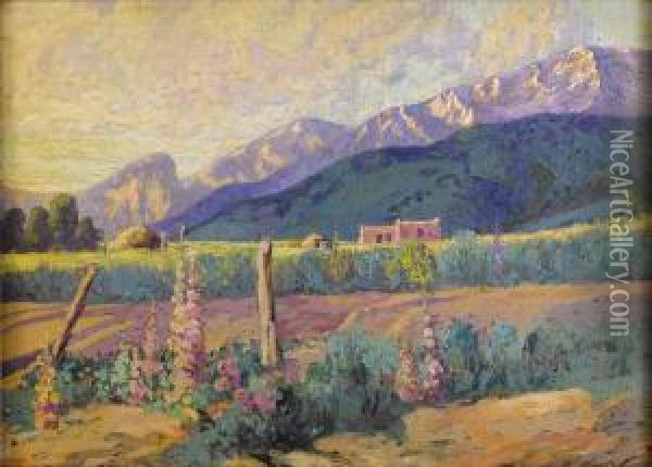 Sunset In Taos, N. M. Oil Painting - Franz S. Frank Strahalm /