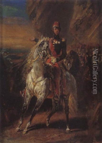 S.a.r. Mgr Le Duc D'orleans Au Passage Des Portes De Fer Oil Painting - Francois Gabriel Guillaume Lepaulle
