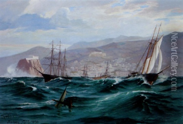 Tumleren Under, Madeira, November 12, 1876 Oil Painting - Andreas Christian Riis Carstensen