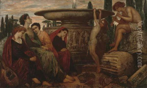 The Grecian Fountain Oil Painting - Valentine Cameron Prinsep