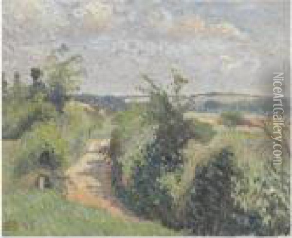 La Route De Thierceville Oil Painting - Lucien Pissarro
