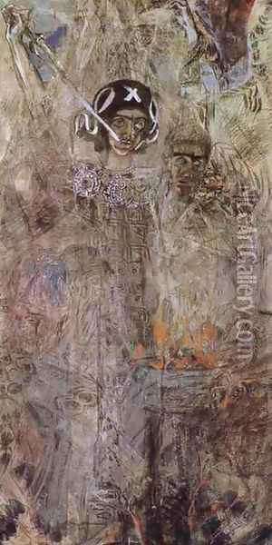 The Vision of the Prophet Ezekiel, 1906 Oil Painting - Mikhail Aleksandrovich Vrubel