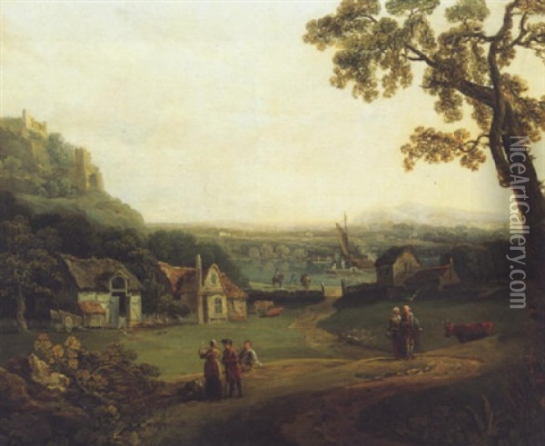 View Near Bristol Oil Painting - George Smith of Chichester
