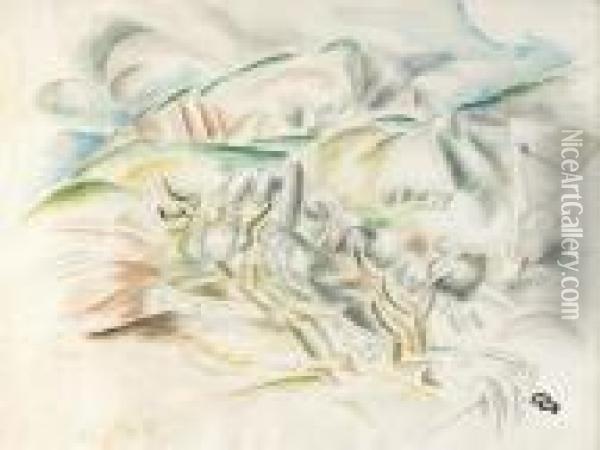 Kubistiskt Landskap - Provence Oil Painting - Georg Pauli