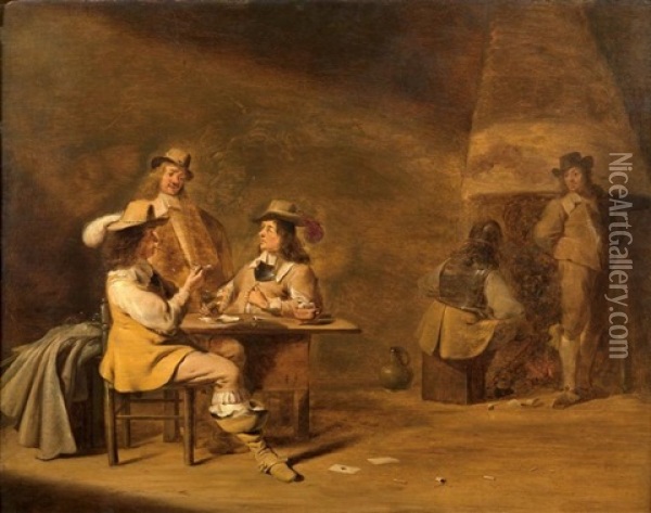 Scene De Taverne Oil Painting - Jan Olis