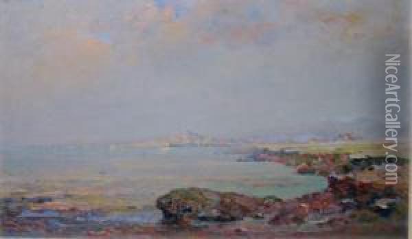 Cielcouvert, La Fin Du Jour, - Coastal View Oil Painting - Olga Slomszynska Slom