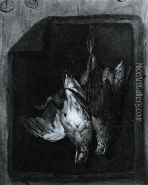 Trompe L'oeil Zweier Erlegter Vogel Oil Painting - William Gowe Ferguson