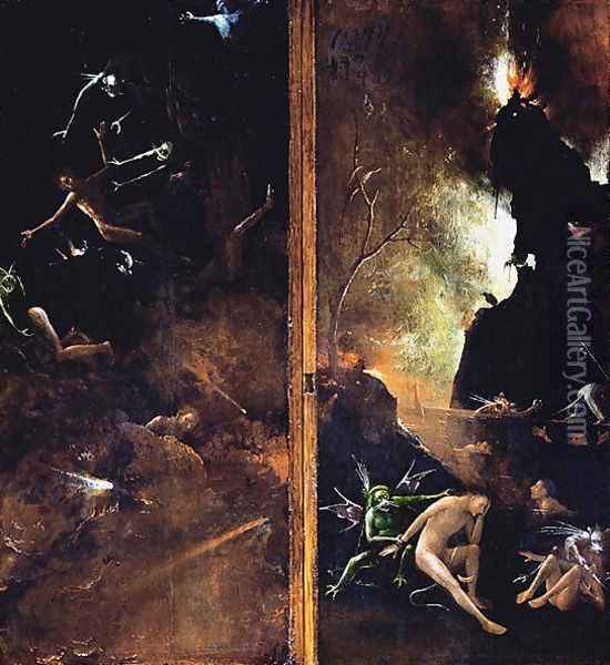 The Falling of the Damned into Hell Oil Painting - Hieronymous Bosch