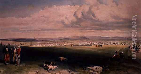 Camp of the Light Division, plate from The Seat of War in the East, pub. by Paul and Dominic Colnaghi and Co., 1856 Oil Painting - William Simpson