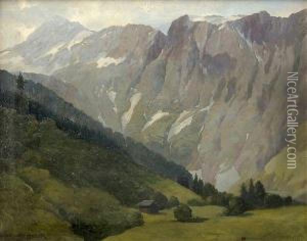 Les Alpes Autrichiennes Oil Painting - Konstantin Stoitzner