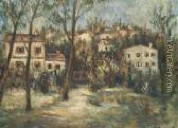 Village Oil Painting - Leon Weissberg