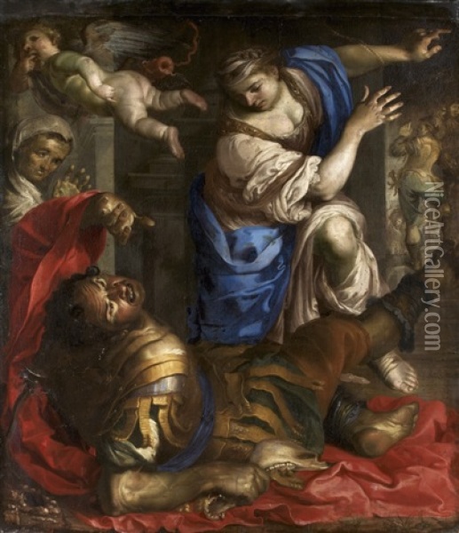 Samson Et Dalila Oil Painting - Bernardino Mei