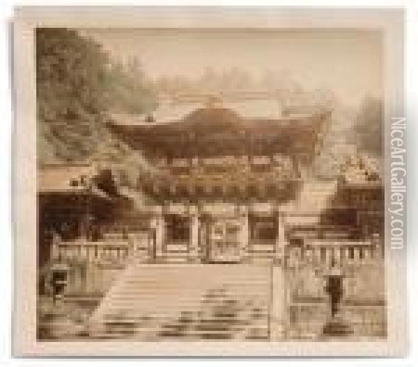 Japon, Nikko, Porte Yomeimon Tosho-gu Oil Painting - Raimund, Baron Von Stillfried Und Rathenitz