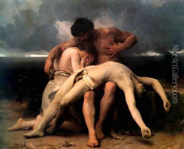 The First Mourning Oil Painting - William-Adolphe Bouguereau