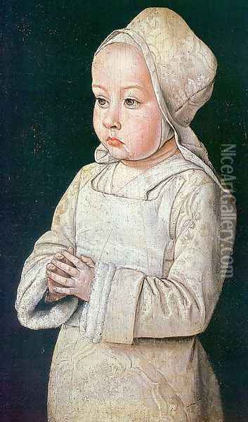 Suzanne of Bourbon (Child at Prayer) Oil Painting - Master of Moulins (Jean Hey)