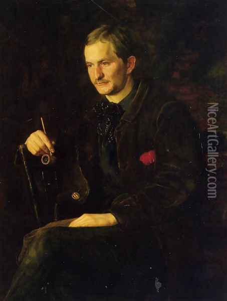 The Art Student (or Portrait of James Wright) Oil Painting - Thomas Cowperthwait Eakins