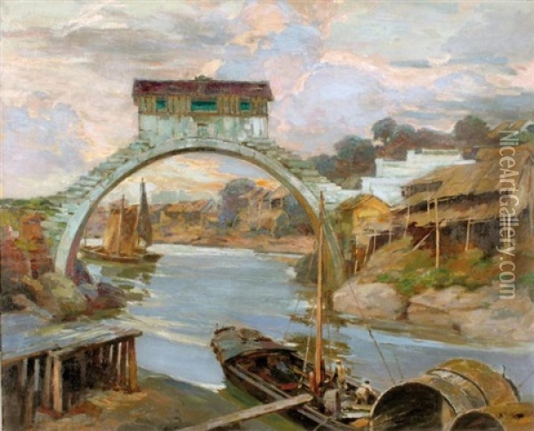 Pont De Likim Au Vietnam Oil Painting - Henri Emile Vollet