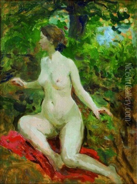 Nu Au Jardin Oil Painting - Paul Albert Laurens