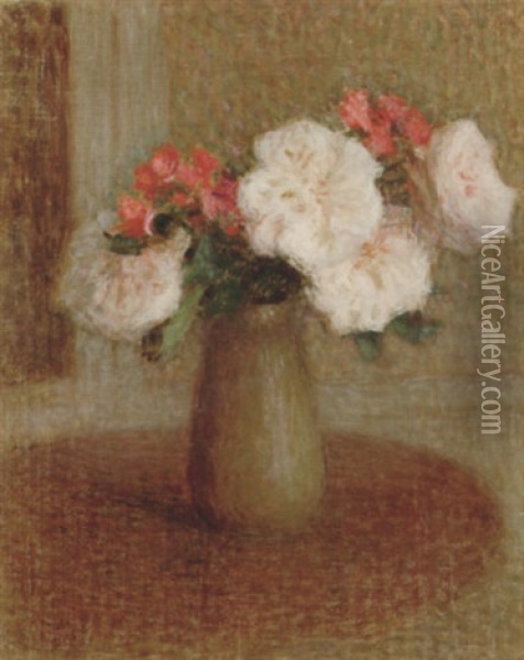 Still Life Of Flowers Oil Painting - Ernest Joseph Laurent