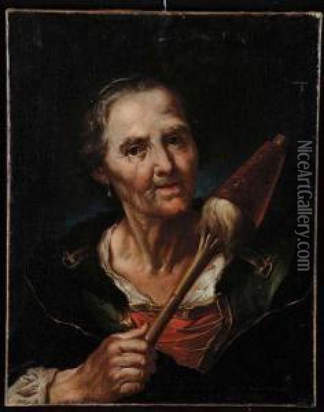 Ritratto Di Anziana Oil Painting - Giuseppe Nogari