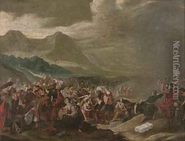 The Crossing of the Red Sea Oil Painting - Frans II Francken