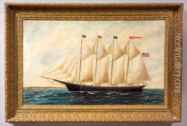Portrait Of The Schooner Oil Painting - Samuel Finley Morse Badger