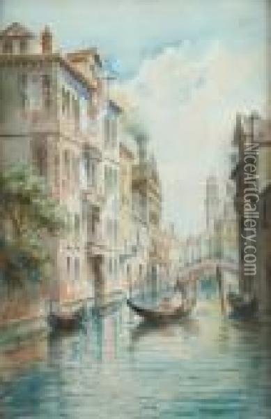 Gondole A Venise Oil Painting - Vincent Manago