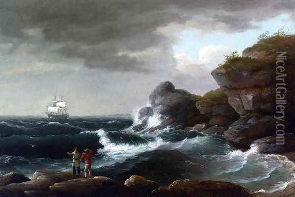 Coastal Scene Oil Painting - Thomas Birch