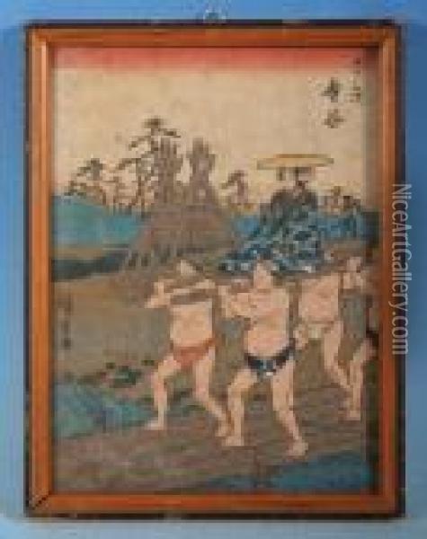 Ando Oil Painting - Utagawa or Ando Hiroshige