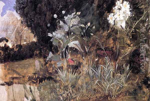 Flower Sketch for 'The Enchanted Garden Oil Painting - John William Waterhouse