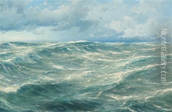 Sturm In Der Nordsee Oil Painting - Carl Wilhelm Hugo Schnars-Alquist
