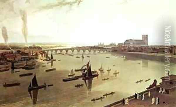 Westminster Bridge Oil Painting - William Daniell RA