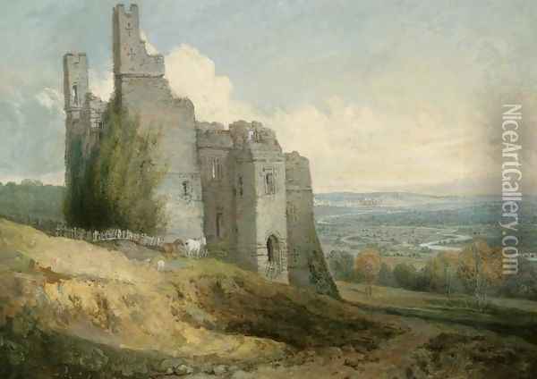 View of Harewood Castle from the SouthEast Oil Painting - Joseph Mallord William Turner