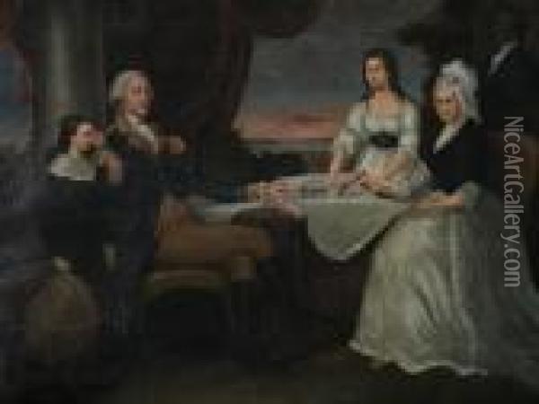 George Washington Andhis Family Oil Painting - Edward Savage