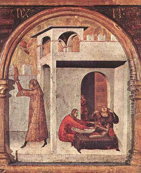 Altar of St Louis of Toulouse (detail) c. 1317 Oil Painting - Louis de Silvestre
