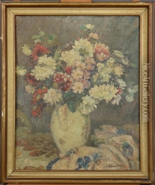 Vase Fleuri Oil Painting - Louise Brohee