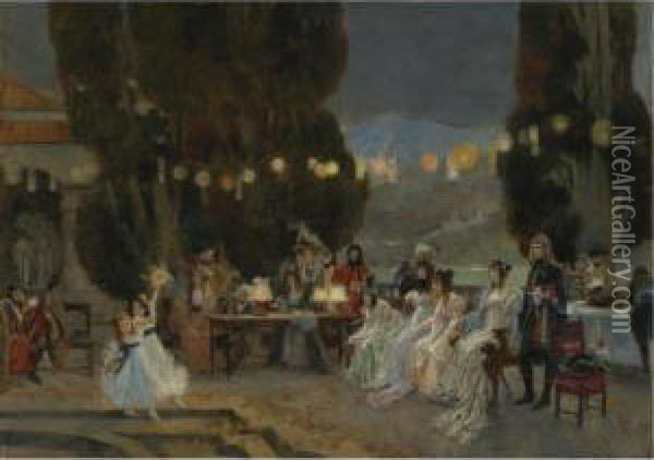 An Evening's Entertainment For Josephine Oil Painting - Francois Flameng