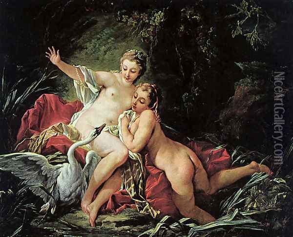 Leda And The Swan 1741 Oil Painting - Francois Boucher