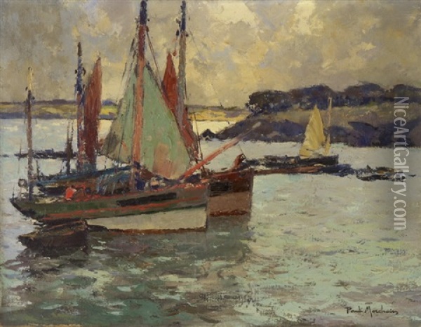 Segelboote Bei Douarnenez Oil Painting - Paul Bernard Morchain