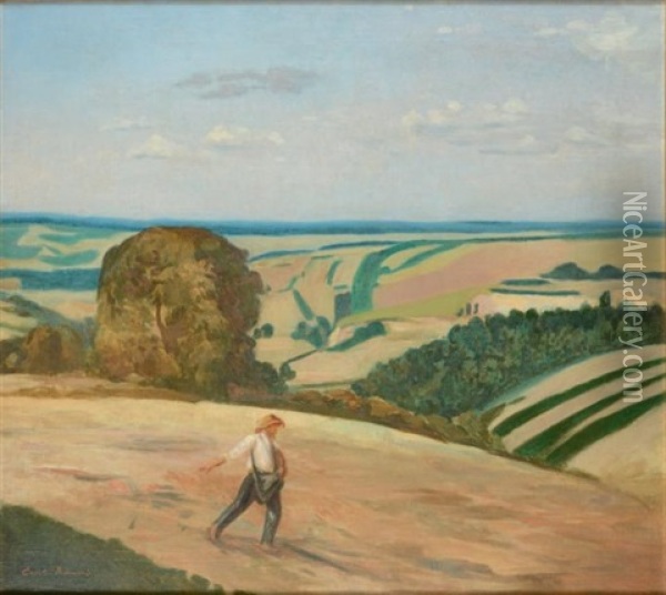 Le Semeur En Bretagne, 1908 Oil Painting - Emile Bernard