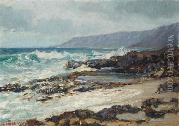 View Of The Hawaiian Coast Oil Painting - Lionel Walden