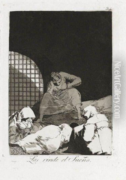 Las Rinde El Sueno Oil Painting - Francisco De Goya y Lucientes