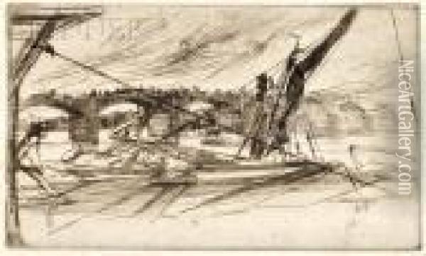 Vauxhall Bridge Oil Painting - James Abbott McNeill Whistler